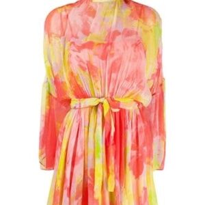PINKO SAETTA DRESS WITH FLORAL PRINT MULTICOLOR